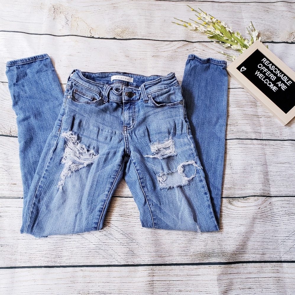 Distressed jeans